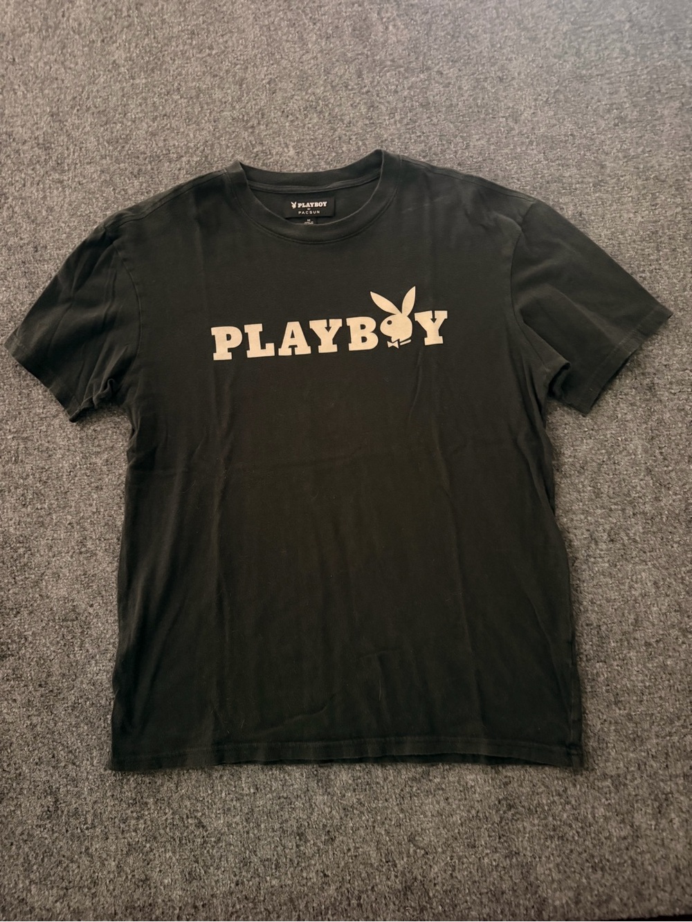 PLAYBOY Black Tee with Cream Logo